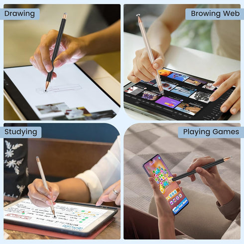 Mixoo 2 2-in-1 Universal Stylus Pen for Touchscreen iPhone iPad Android Tablet Apple Kindle Switch Chromebook Galaxy