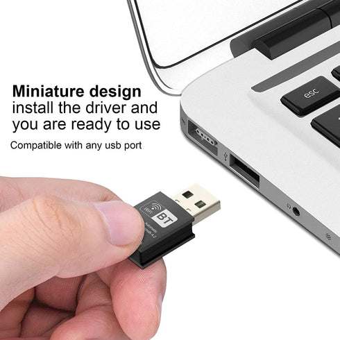 Blueshadow Mini 2-in-1 USB WiFi Bluetooth Adapter AC600-2.4G/5G Dual Band Wireless Network Adapter for Desktop PC