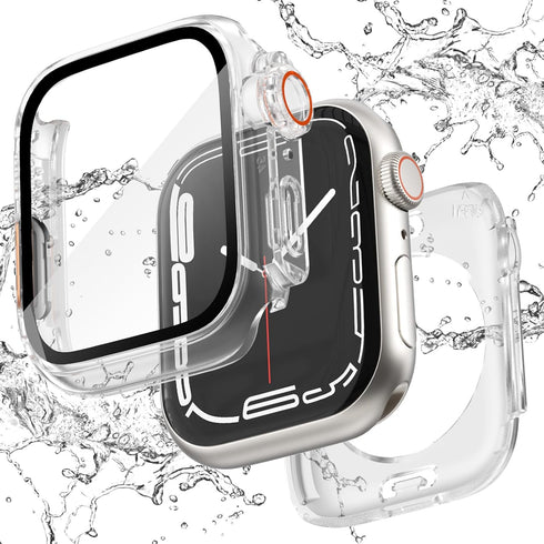 Ultra Look - Fullife 2 in 1 Compatible with Apple Watch Case Series 6 44mm, Waterproof Screen Protector, Front & Back