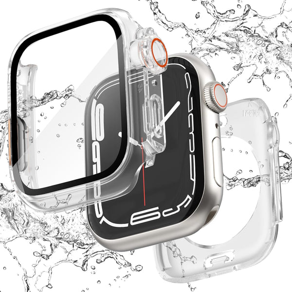 Ultra Look - Fullife 2 in 1 Compatible with Apple Watch Case Series 6 44mm, Waterproof Screen Protector, Front & Back