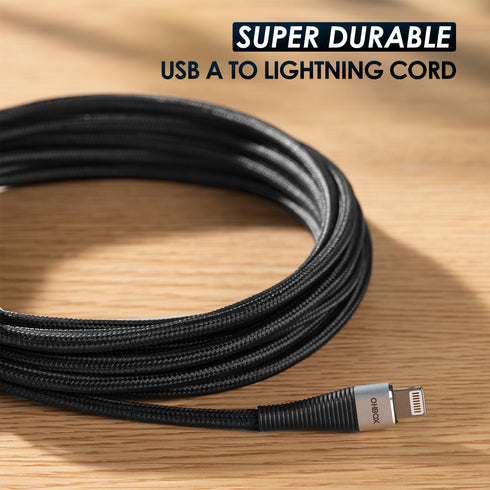 Extra Long iPhone Charger Cord 15FT 2 Pack, Apple MFi Certified Braided USB A to Lightning Fast Charging Cord for