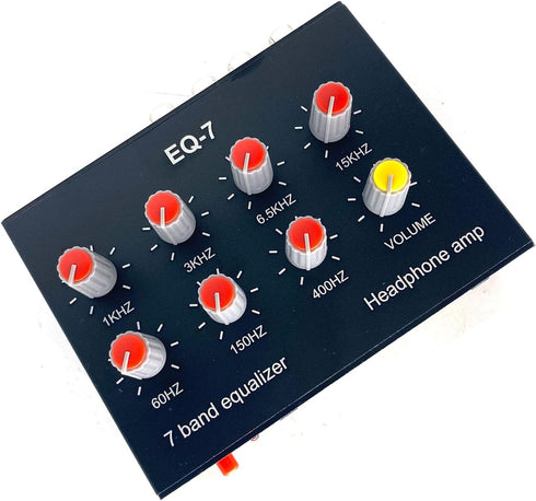 Cywhrvzsf EQ-7 Headset 7-Band 2 +12V Audio Signal Amplifier EQ Equalizer Channel Digital Sound Equalizer Power Adapter