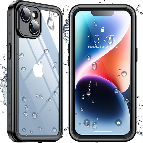 SPIDERCASE iPhone 14 Waterproof Case, Built-in Lens & Screen Protector, Heavy Duty Protection, 12FT Military -