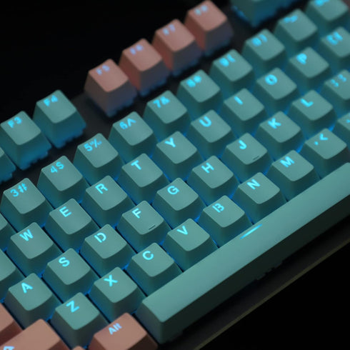 Carbon Miami PBT Doubleshot Shine Through ANSI Backlit Keycaps for MX Mechanical Keyboard Melody 96 KBD75 68 61 87 104