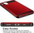 Vofolen iPhone 12 Case 5G, Red Wallet Cover with Credit Card Holder Slot, Anti-Scratch Dual Layer Protective
