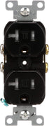 Eaton 20-Amp 3-Wire 125-Volt Tamper Resistant Commercial Grade Duplex Receptacle, Black, 2-Pole
