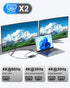 Daguaika 4K@60Hz, 4-in-1 100W USB C to Dual HDMI Adapter HDMI Splitter for Dual Monitors, PD Charging, USB A Port