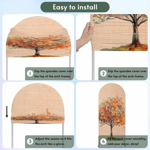 Jnbasdffb 6.6 Fall Tree Modern Wedding Arch Cover,Stretchy Spandex Arch Backdrop Stand Covers FT,Abstract Art Oil