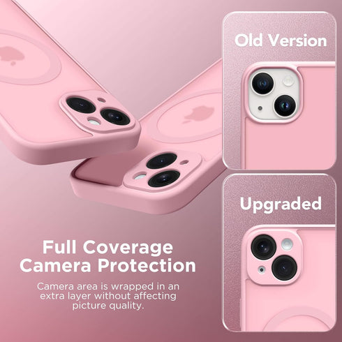 CAPRARO iPhone 14 Case, Peach Pink - Shockproof, Slim, Translucent Matte, 14FT Drop Protection, Full Camera Protection,
