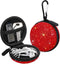 SAVORI Earphone Case - Bling Rhinestone Crystal Portable Headphone Organizer Pouch Bag with Carabiner, 1 Pack (Red)