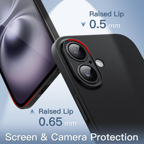 JETech 16 6.7 Inch, Ultra Slim Case for iPhone Plus Camera Lens Full Protection, Lightweight Matte Finish PP Hard