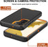 Samsung Galaxy S22 Heavy Duty Case with Belt Clip Holster, Rugged Shockproof Cover & 2X Screen Protectors (Orange)
