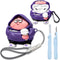 Cute Cartoon 3D Silicone Case for AirPods Pro 2nd/1st Generation with Keychain and Lanyard Cleaner Kit for Kids (Purple)