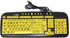 EZSee by DC Large Print Computer Keyboard USB Wired (Yellow Keys, Black Jumbo Print Letters) for Visually Impaired