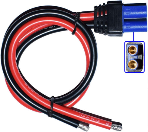 EC5 Female Connector, 10AWG Battery Charge Lead Adapter Cable 38 cm / 1.2 ft