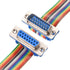 uxcell IDC Rainbow Wire Flat Ribbon Cable - DB15 Male to DB15 Female Connector, 2.54mm Pitch, 19.7inch Length