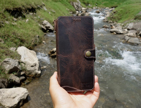 Yogurt 17 17 6.9-inch Case Compatible for iPhone Pro Max, Genuine Leather Wallet Cover Compatible for iPhone Pro Max