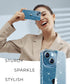 MIODIK iPhone 13 Case - Clear Glitter Shockproof Cover with Screen & Camera Lens Protectors for Women, 6.1 inch.