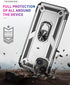 Military Grade Drop Impact Case for iPhone 14 Plus, 360 Metal Rotating Ring Kickstand Holder Armor Heavy Duty