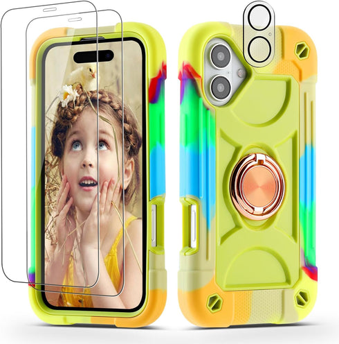 Cookiver for iPhone 16 6.1 inch Case - Heavy Duty Shock Resistant Military