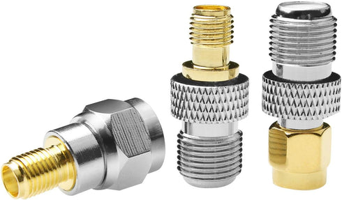 F-Type to SMA Male Female Adapter Connector, 3 Sets, 9 Pcs RF Coaxial Coax, SMA Male to F-Type, F Female to SMA Female
