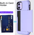 JETech iPhone 12/12 Pro Wallet Case (6.1") - Purple, Dual Layer Shockproof, Card Holder, Sliding Hidden Slot.