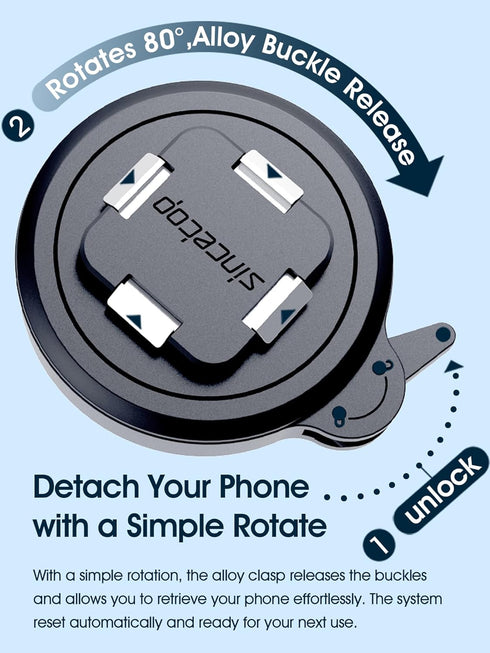 sincetop Series Q Quad Bike/Motorcycle Phone Mount, Quick Lock & Release, Aluminum Alloy Holder