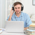 PHILIPS Lightweight Computer Headset with Echo Cancelling Mic for Laptop, Zoom, Skype - 3.5 MM for Home Office & Call