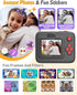 Kids Camera Instant Print, 2.4in Screen 1080P Digital Camera Toys for Kids Age 3-12, Christmas Birthday Gifts with 3