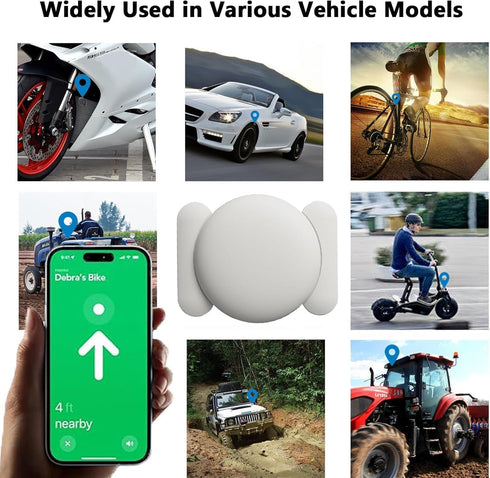 HONGTOP H (White,2PCS) Tracker Device for Vehicles,No Monthly Fee GPS Car Tracker,Anti-Lost Car Locator Works with Find