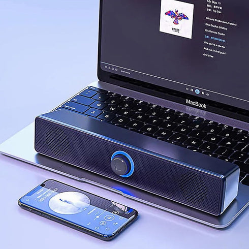 Generic BT5.0 2 Computer Speakers for Desktop Wired PC Speaker USB High Volume Long Subwoofer Modes Stereo Music Box