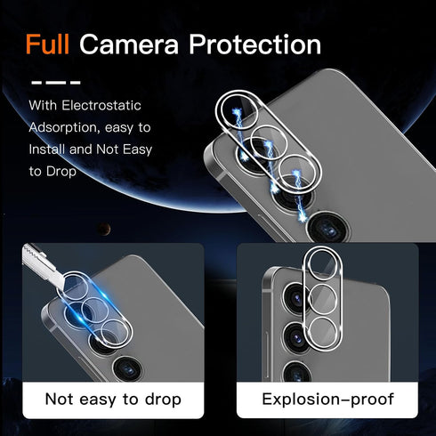 2+2 Pack Privacy Screen Protector and Camera Lens Protector for Samsung Galaxy S24, 9H Hardness, HD Tempered Glass Film