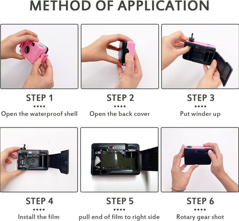35mm Reloadable Waterproof Film Camera for Snorkeling, Manual Exposure, Without Film (Blue)