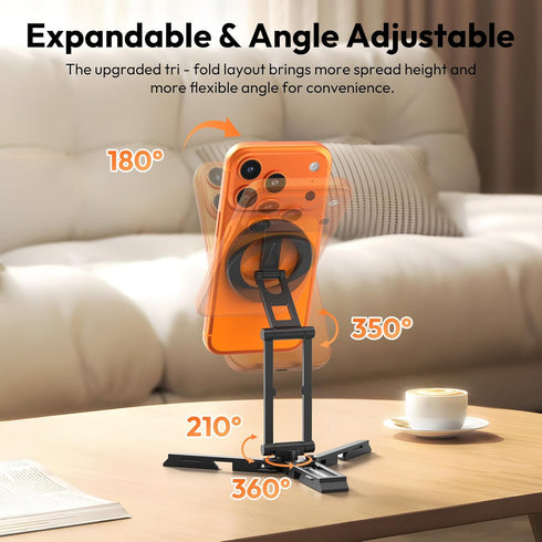 ULANZI SK29 1/4, 17/16/15/14/13/12 Magnetic Phone Tripod, Foldable Mini Tripod Mount with MagSafe Phone Holder