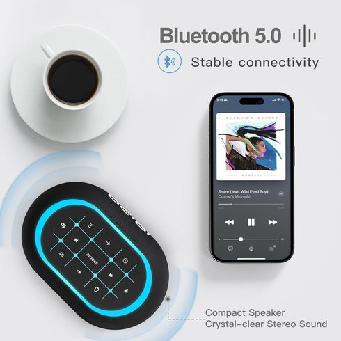0-100% Dimmer,7 8 Sounds,16-Level ANJANK Alarm Clock FM Radio with Bluetooth Speaker, Hi-Fi Stereo Sound, Clolors Night