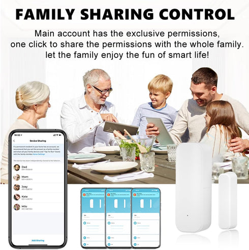 Smart WiFi Door Sensor - Wireless Window Sensor with App Notification Alert for Home Security