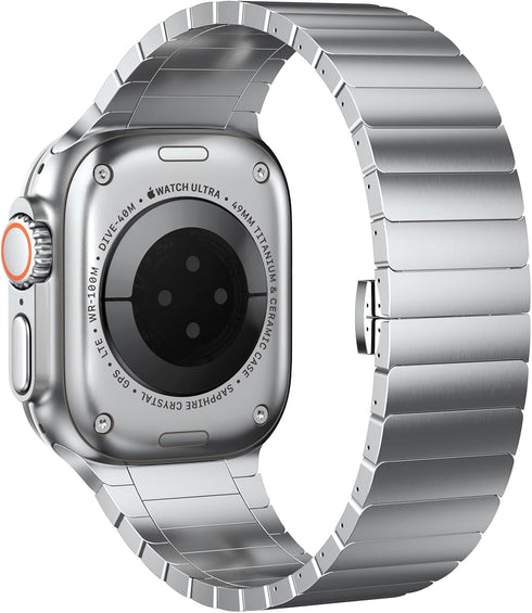 NotoCity Titanium Metal Band for Apple Watch Ultra 2/Ultra 49mm 45mm 44mm 42mm - Double Button Clasp