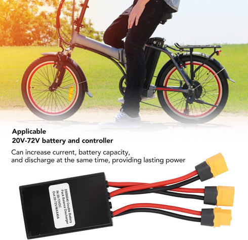 Dual Battery Connector: 20V-72V Double Battery Discharge Converter for Ebike Electric Bike (40A)
