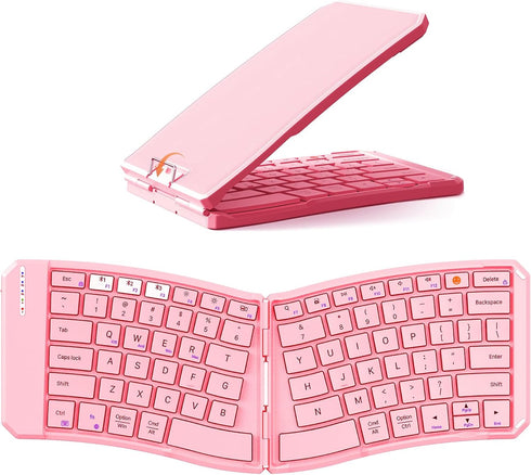 MEETION New Ergonomic Bluetooth Foldable Keyboard, Split Compact Portable Wireless Keyboard for Business