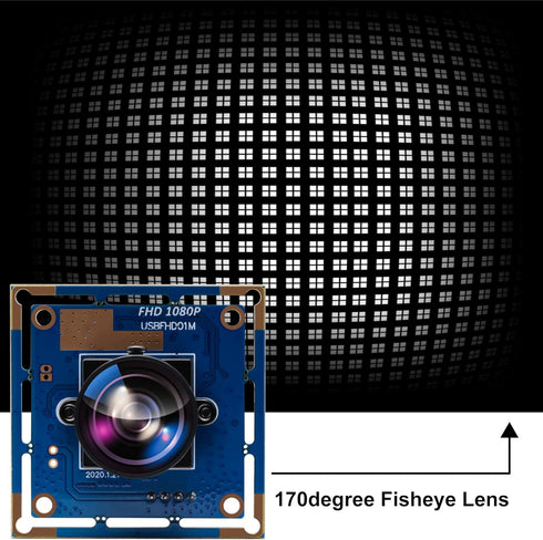 ELP 170-degree Fisheye Lens USB Camera with 1080p HD Resolution, OV2710 CMOS, 2 Megapixel High Speed Mini Camera