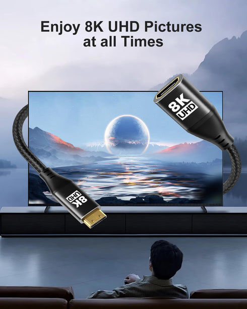 8K 2Pack, 48Gbps 8K@60Hz, 4K@120Hz Mini HDMI to HDMI Adapter Ultra High Speed Bidirectional Transmission, Female