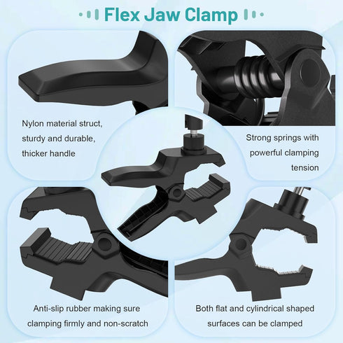 Mippko Mount,360Adjustable 3.5~7.5" Phone Holder Jaw Flex Clamp Clip Aluminium Alloy Arm Mount,Cellphone Clip Stand