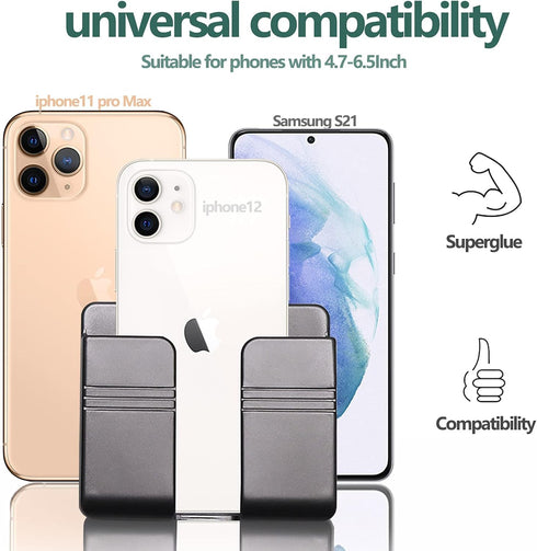 CEI&BPY Wall Mount Phone Holder, Self Adhesive Stand for Shower, Charging, RV for iPhone & Android