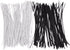 200 Piece Metallic Twist Cable Cord Wire Ties - Reusable Fastening (6 Inch, Black and White)