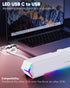 LENRUE G11 Computer Speakers, Touch Lights, USB C/USB Powered for Desktop PC Laptop Monitor (White)