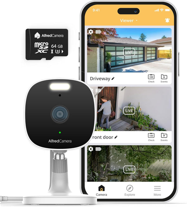 AlfredCamera AlfredCam Plus 2 Smart Home Security Camera 2.5K, WiFi 2.4 & 5GHz,