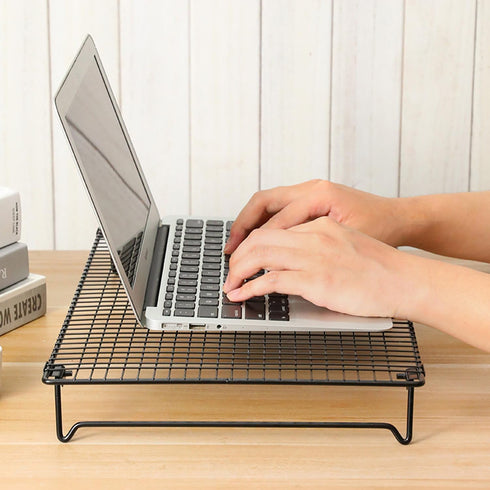 UtySty Laptop Stand Low Profile Metal Foldable Laptop Riser Holder Ventilated Cooling Computer Notebook Stand