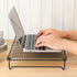 UtySty Laptop Stand Low Profile Metal Foldable Laptop Riser Holder Ventilated Cooling Computer Notebook Stand