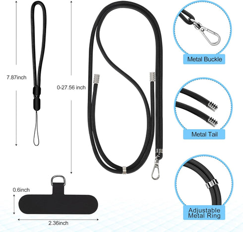 2 Pack 2 Pack takyu Phone Lanyard, Soft Nylon Neck Strap Universal Cell Phone Lanyard and Phone Wrist Strap