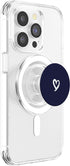 PopSockets MagSafe PopGrip for iPhone: White Minimalist Heart Navy Blue